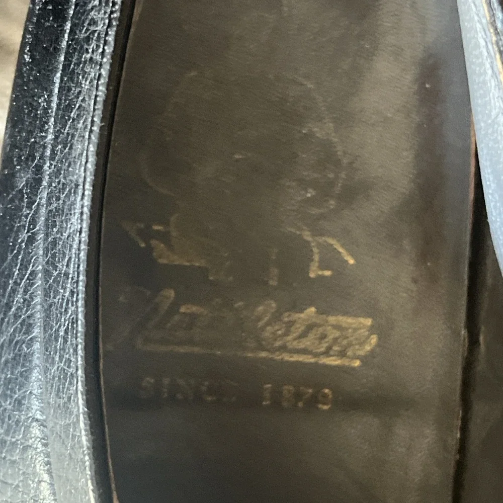 Nettleton‎ VTG Black Pebble Grain Leather Plain Toe Derby Oxford Shoes Mens 9